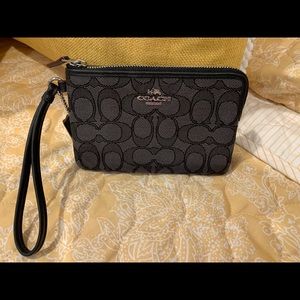 Gray & Black Coach Wristlet